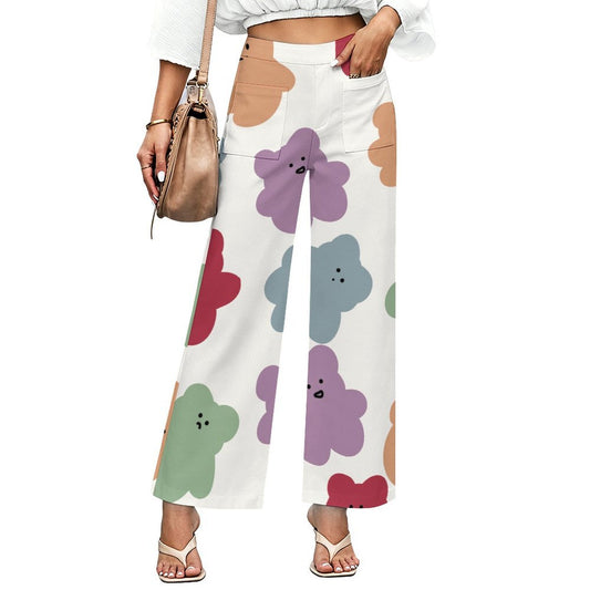 Custom Wide-Leg Straight Pants for Women with Pockets