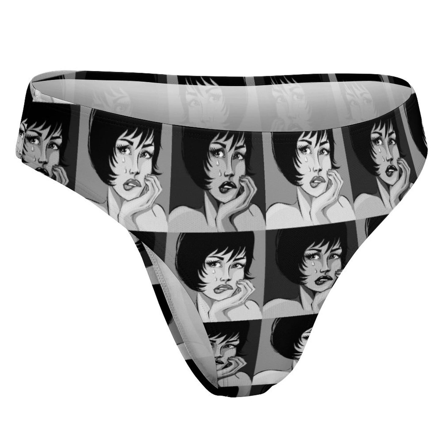 Custom Allover Print Milk Silk Thong | Seamless Personalized T-Back Panties