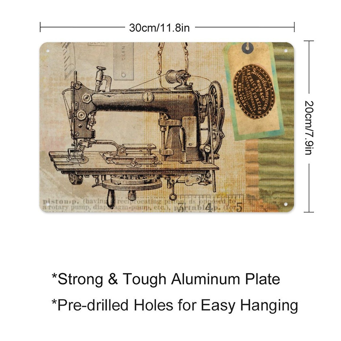 Custom Horizontal Aluminum Sign: Durable UV-Printed Art for Indoor &amp; Outdoor Decor (20x30cm)