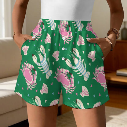 Custom Printed Women's Stretch Lounge & Beach Shorts
