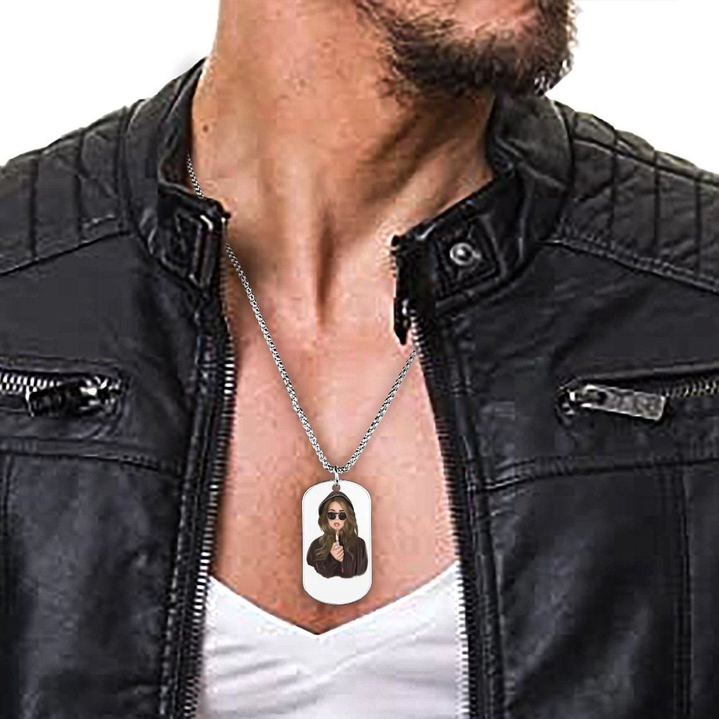 Custom Photo Dog Tag Memorial Necklace
