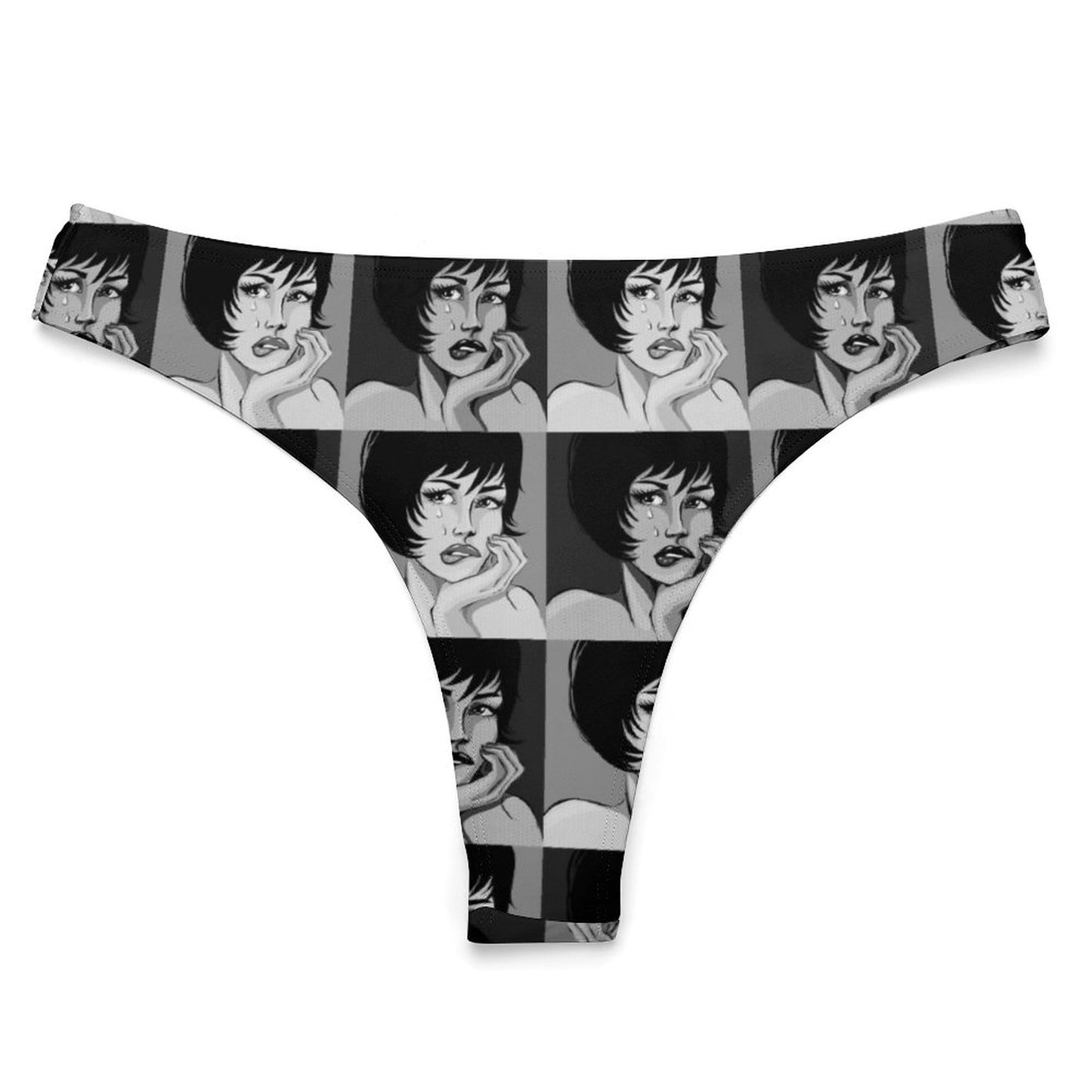 Custom Allover Print Milk Silk Thong | Seamless Personalized T-Back Panties