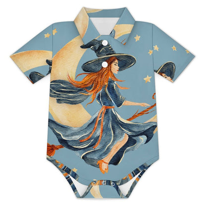 Custom Baby Polo Romper with Snap Closure