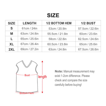 Custom V-Neck Sweater Vest | Oversized Drop Shoulder Knitwear (S-2XL)