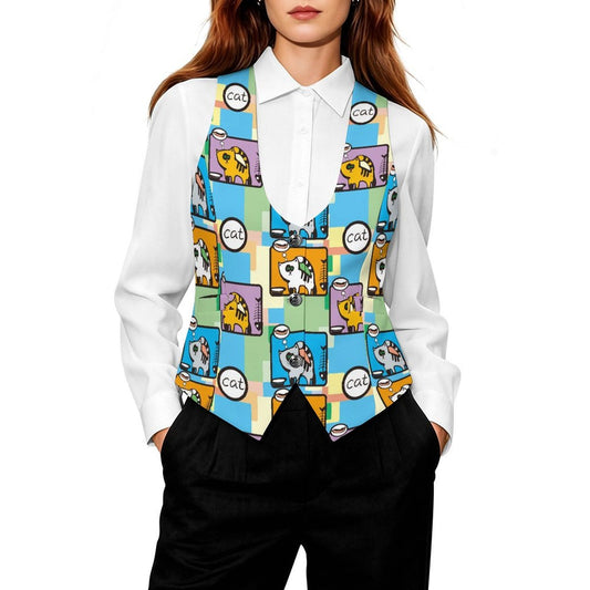 Women's Tailored Suit Vest - Custom Sleeveless Blazer Waistcoat