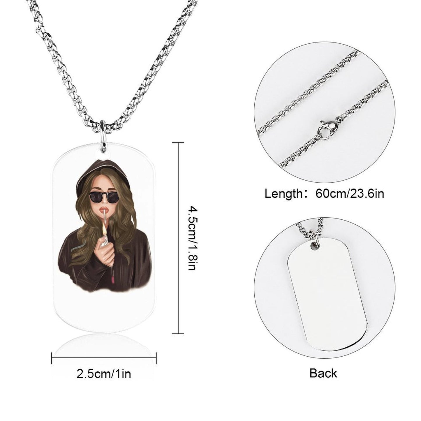 Custom Photo Dog Tag Memorial Necklace