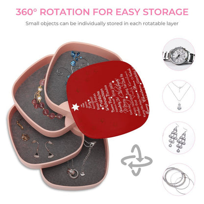 Custom Rotating Jewelry Box | 4-Tier Organizer with Your Photo