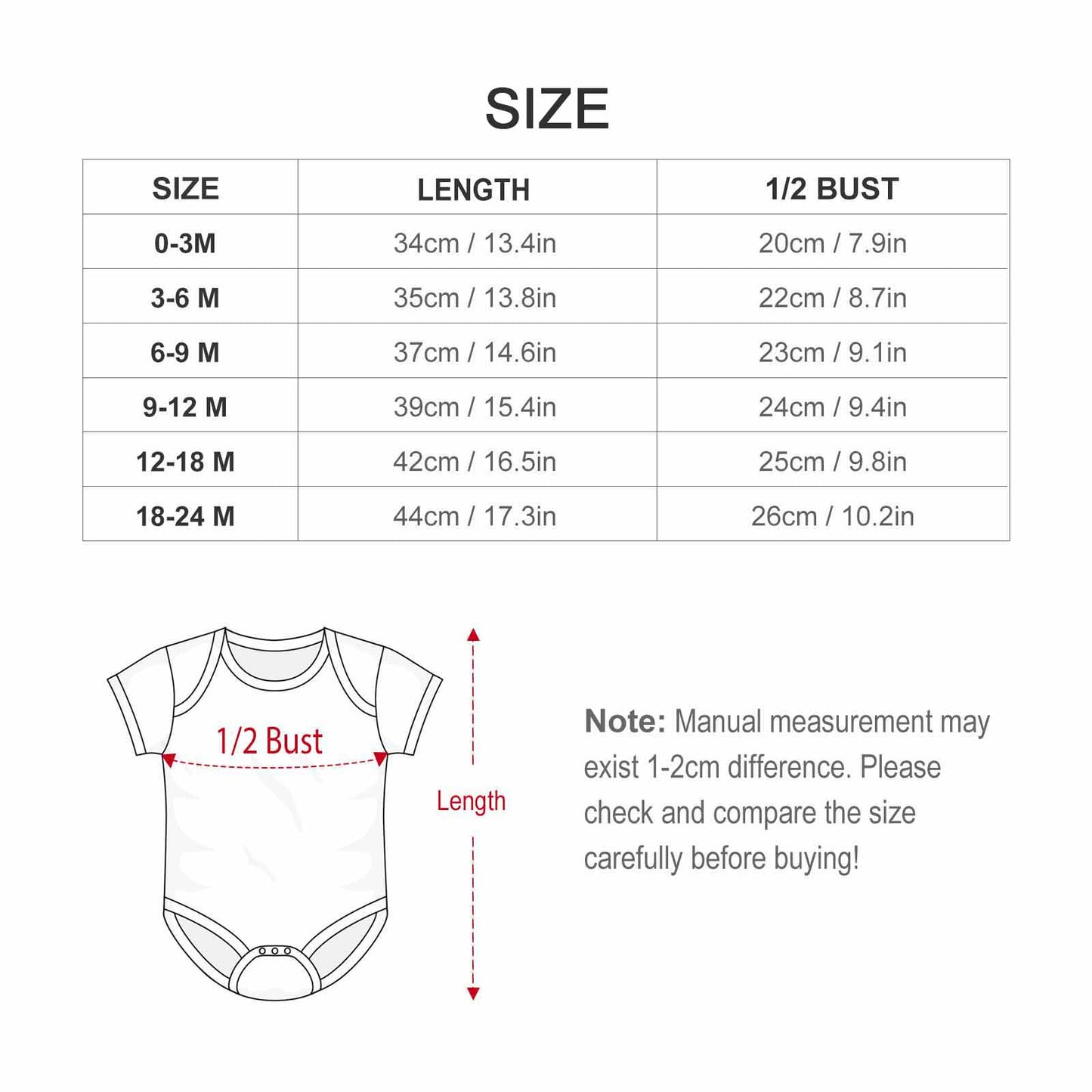 Custom Cotton Baby Romper with Personalized Print