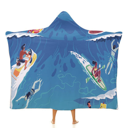 Custom Hooded Blanket | Wearable Arctic Velvet Throw & Poncho