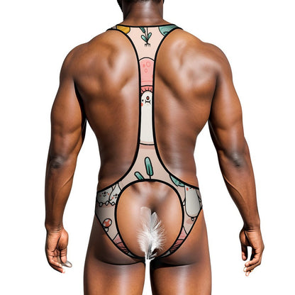 Custom Men's Bodysuit | Funny Photo Lingerie Gift for Husband