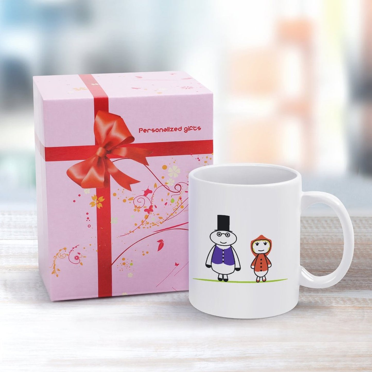 Custom White Ceramic Coffee Mug | Personalized Minimalist Office Cup