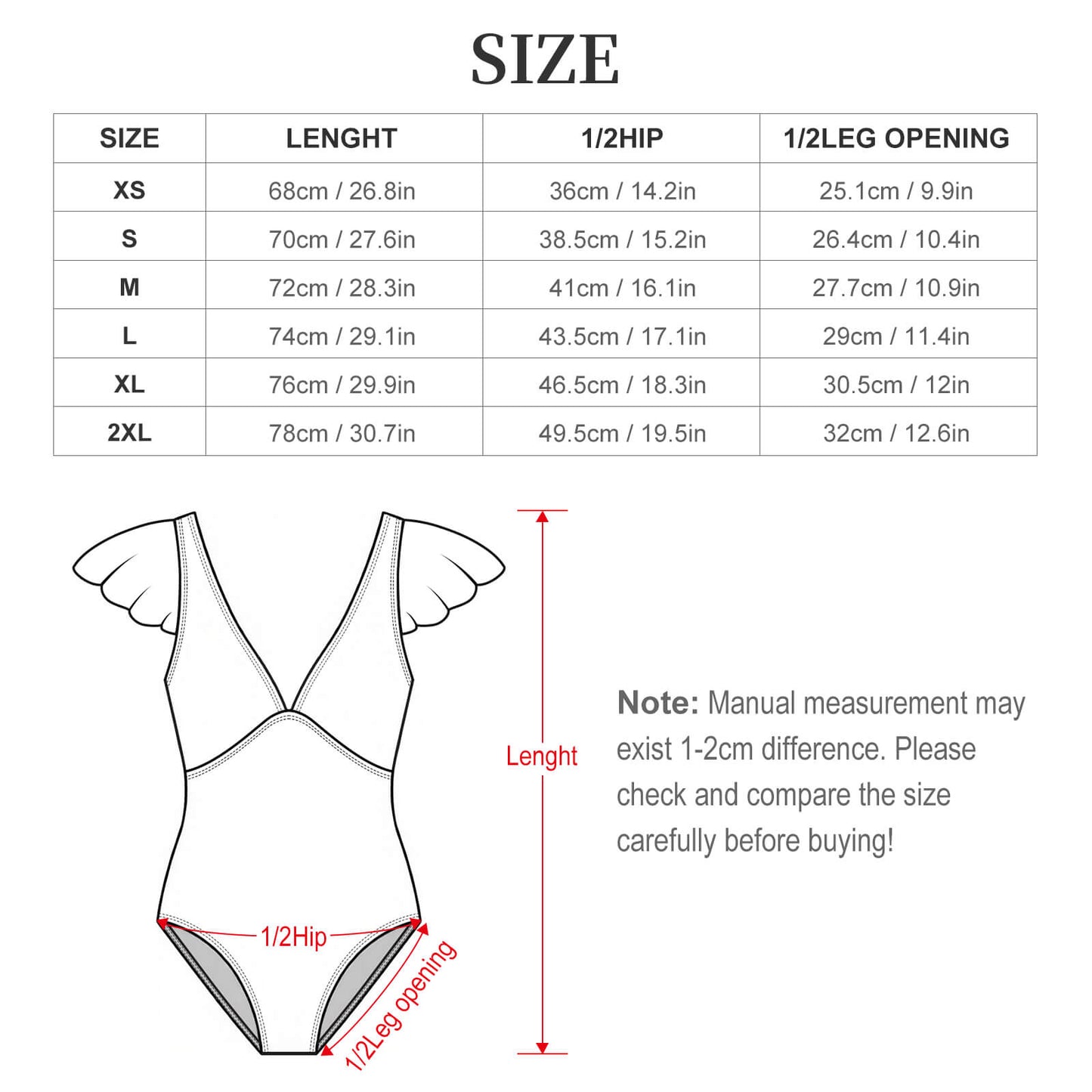 Custom V-Neck One-Piece Swimsuit with Ruffle Sleeves