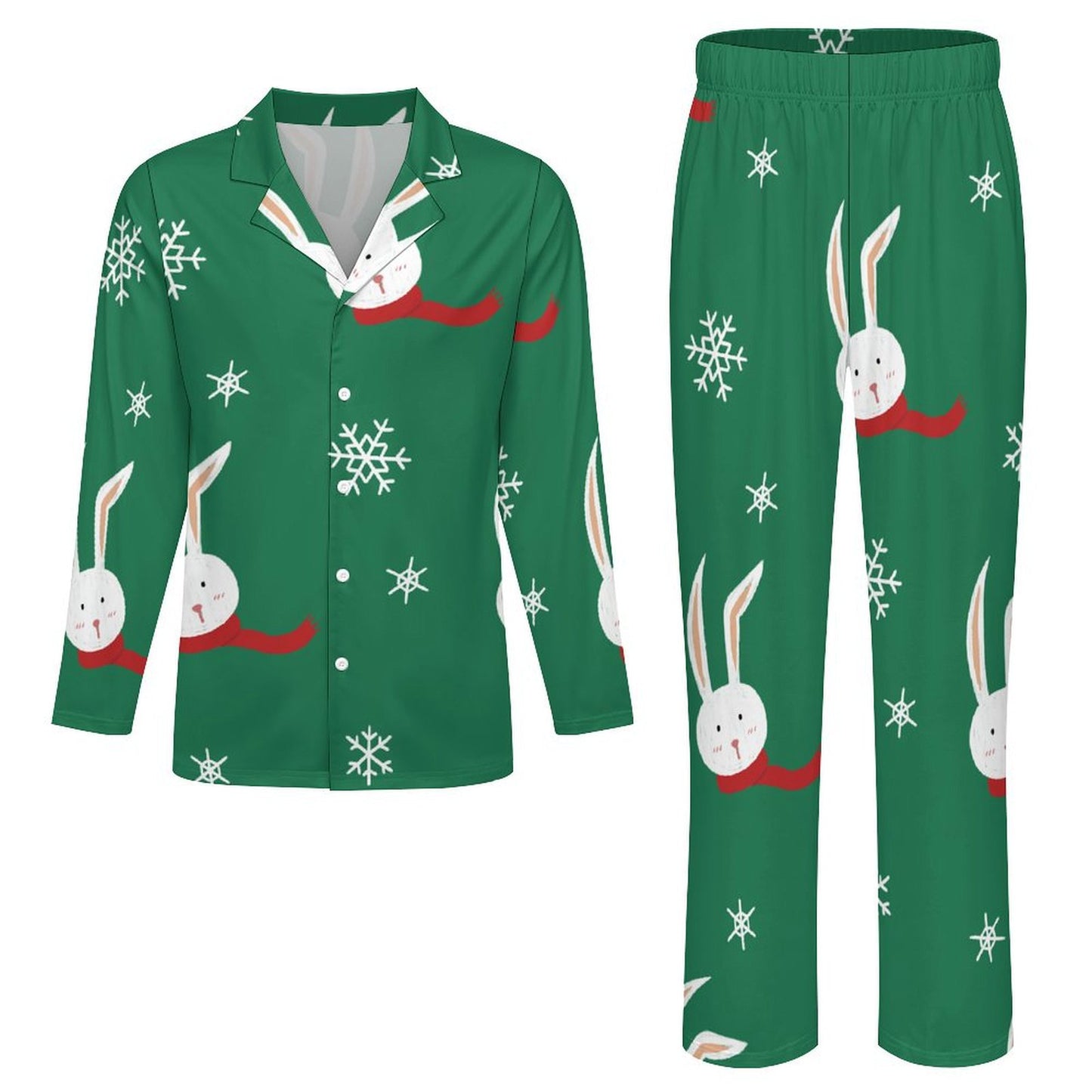 Custom Men's Silk Pajama Set | Personalized V-Neck Loungewear