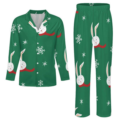 Custom Men's Silk Pajama Set | Personalized V-Neck Loungewear