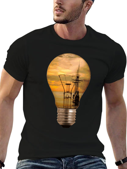 Custom T-Shirt with Your Image Text for Men  Personalized Crewneck Tee Front