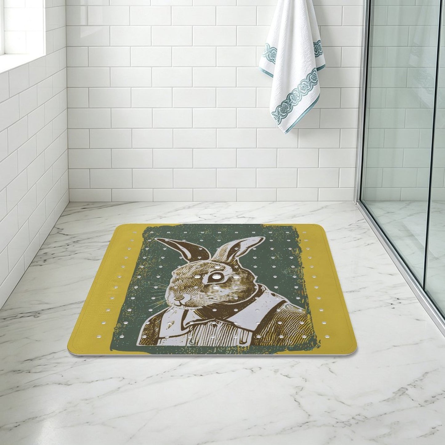 Custom Non-Slip Bath Mat with Suction Cups and Drainage Holes