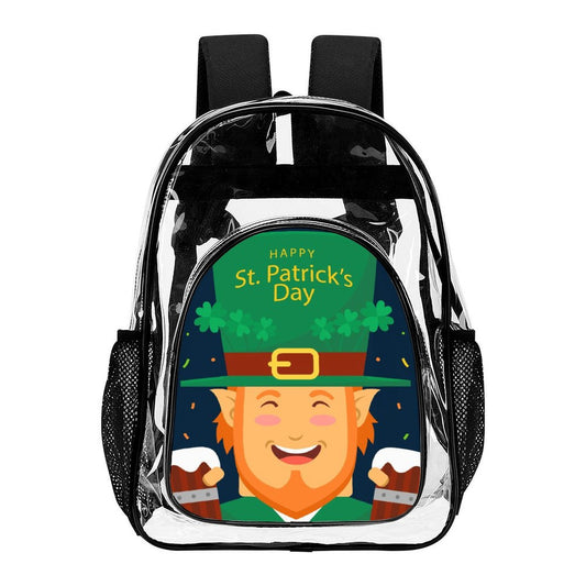 Personalized Clear Backpack with Side Mesh Pocket and Custom UV Print
