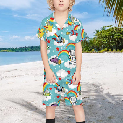 Custom Kids' Beach Set | Personalized Peach Skin Shirt & Shorts