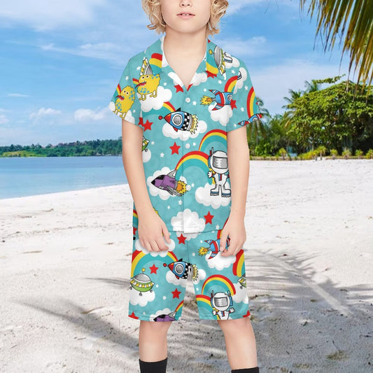 Custom Kids' Beach Set | Personalized Peach Skin Shirt & Shorts