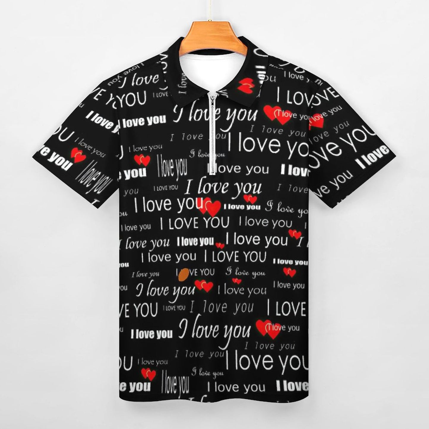 Custom All-Over Print Polo Shirt | Personalized Quarter-Zip Golf Shirt