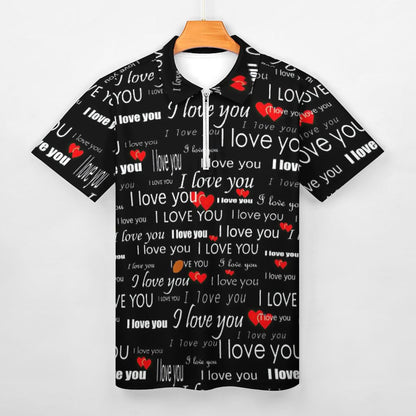 Custom All-Over Print Polo Shirt | Personalized Quarter-Zip Golf Shirt