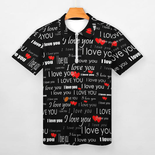 Custom All-Over Print Polo Shirt | Personalized Quarter-Zip Golf Shirt