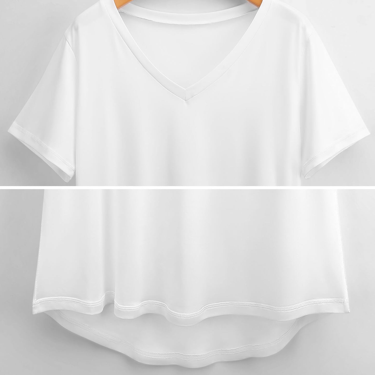 Custom Women's Milk Silk V-Neck T-Shirt | Personalized Soft Tee