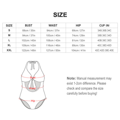 Custom Deep-V Bow-Tie One-Piece Swimsuit | Personalized Cutout Waist Monokini