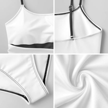 Mesh Splicing One-piece Swimsuit Pink Vortex Pattern