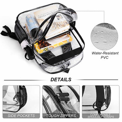 Personalized Heavy-Duty 17-Inch Clear Backpack with Custom UV Print