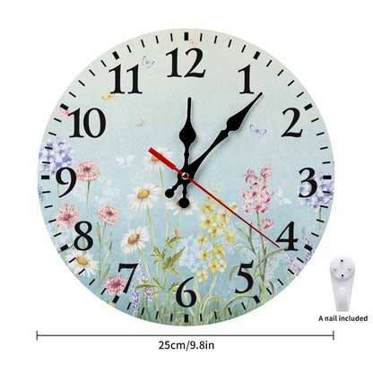 Personalized Wall Clock with Your Picture Text Logo Image Custom Clocks for Walls Customized Round Silent Clock for Office Home Kitchen Bedroom Living Room, 25*25 cm