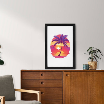 Custom Vertical Framed Canvas | Modern Black/Gold Wall Art