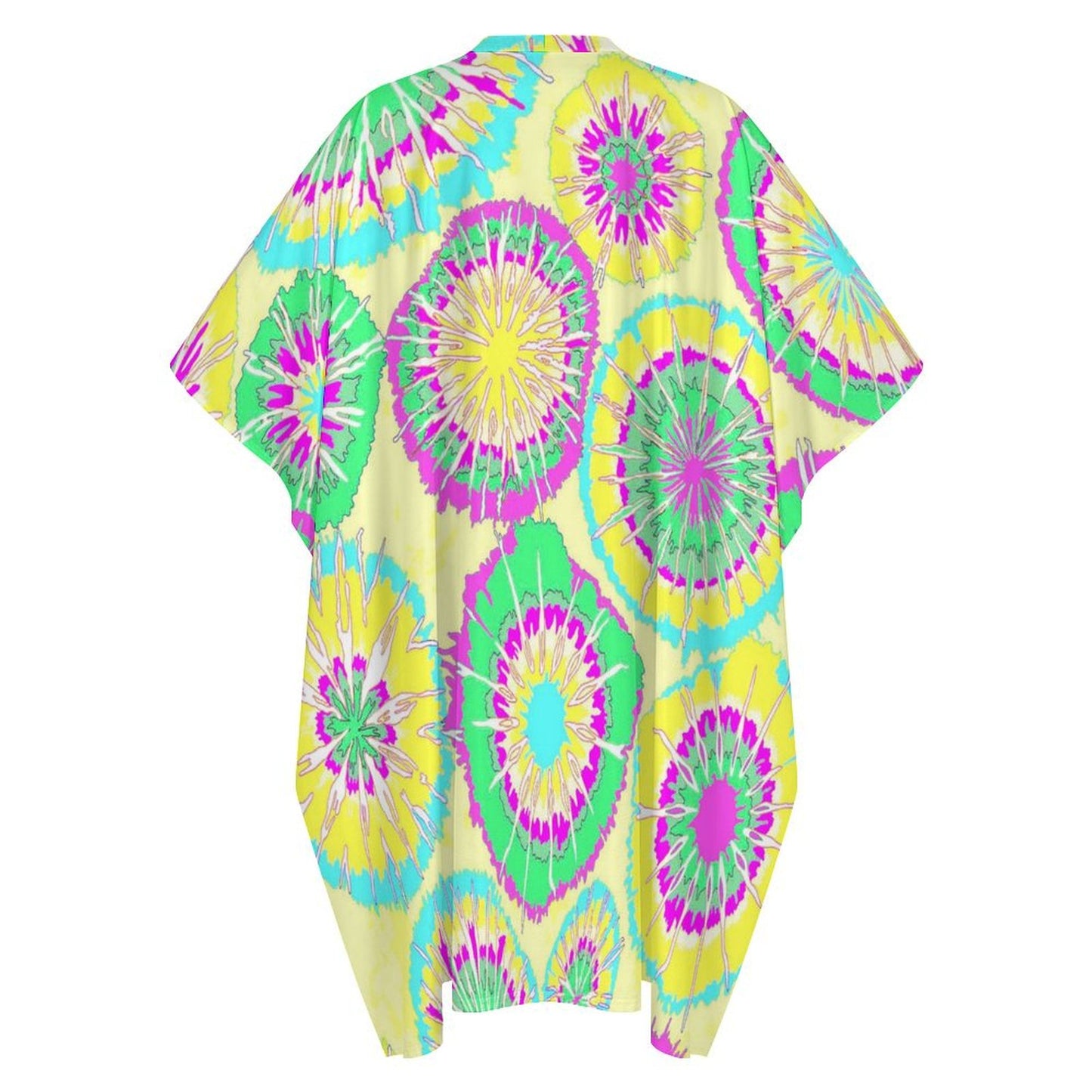 Custom Print Kaftan Robe | V-Neck Butterfly Sleeve Dress