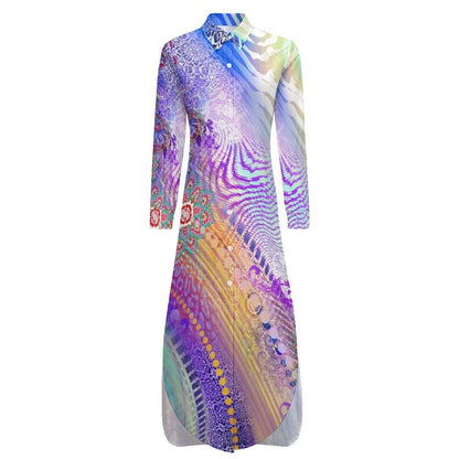 Personalized Button-Collar Shirt Dress | Custom 4-Way Stretch Tunic Dress