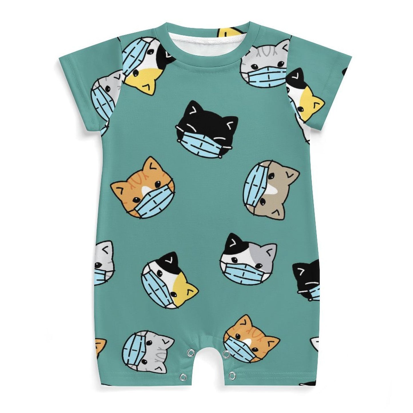 Custom Printed Cotton Baby Bodysuit with Easy-Change Snaps