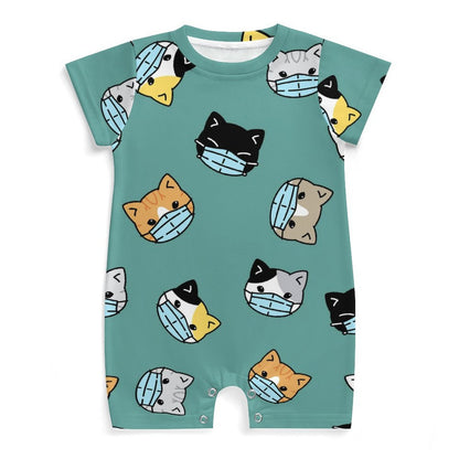 Custom Printed Cotton Baby Bodysuit with Easy-Change Snaps