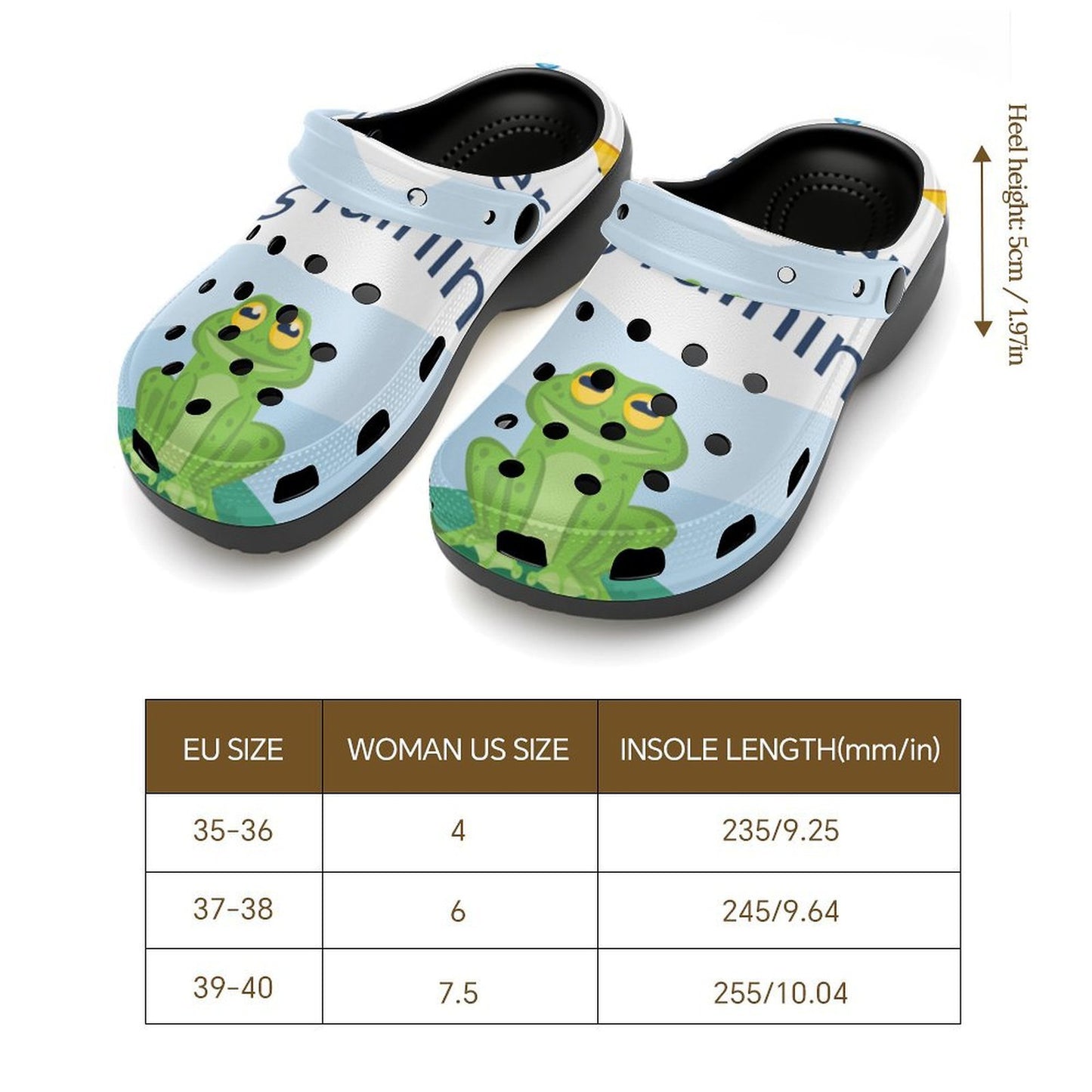 Custom Printed Heeled Clogs for Women — Personalized Platform Clog Sandals