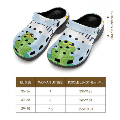 Custom Printed Heeled Clogs for Women — Personalized Platform Clog Sandals