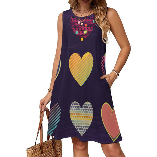 Custom Women's Sleeveless Dress | Personalized Photo Long Dress