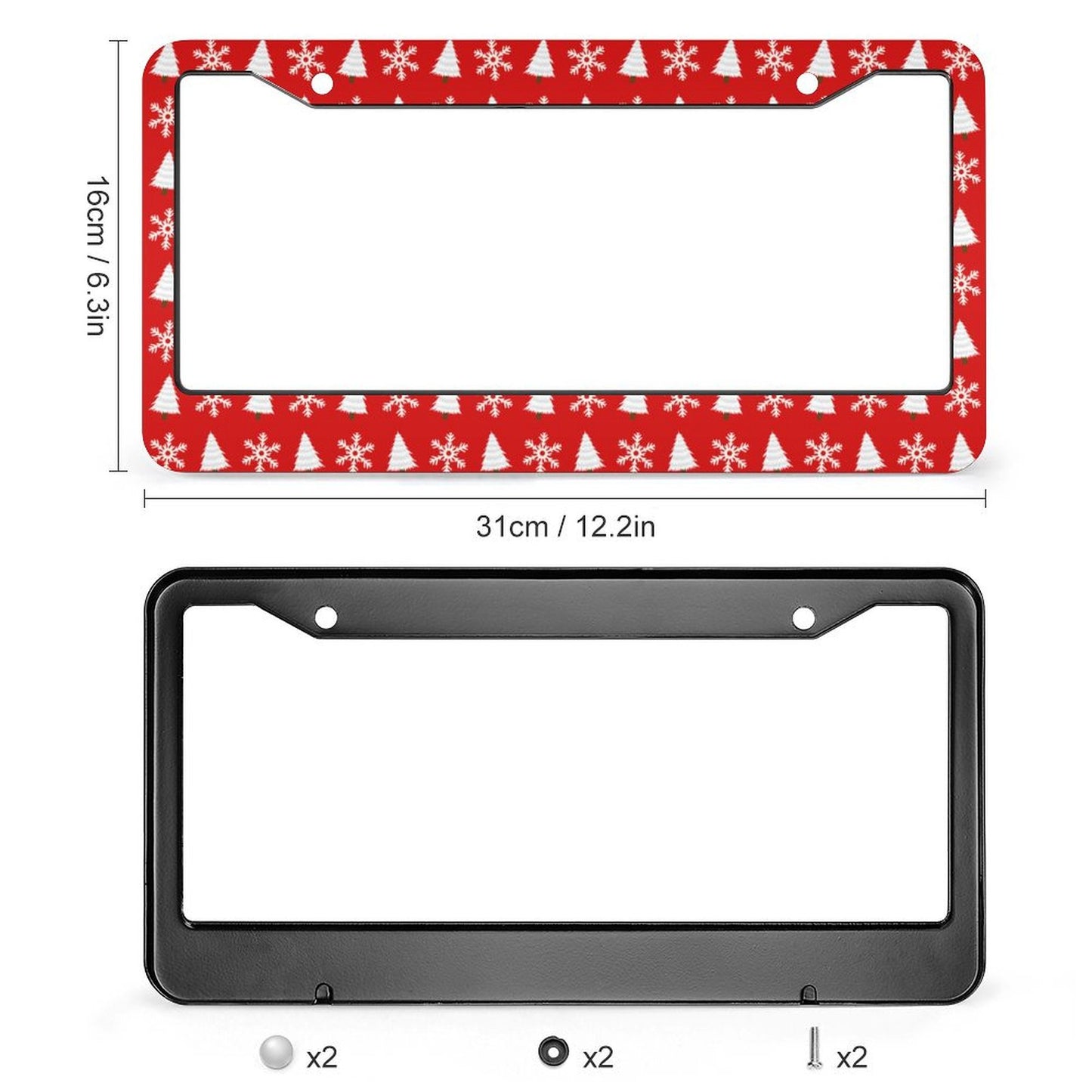 Custom Slim License Plate Frame | No-Block 2-Hole Aluminum