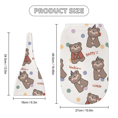 Custom Printed Cotton Baby Swaddle and Hat Set