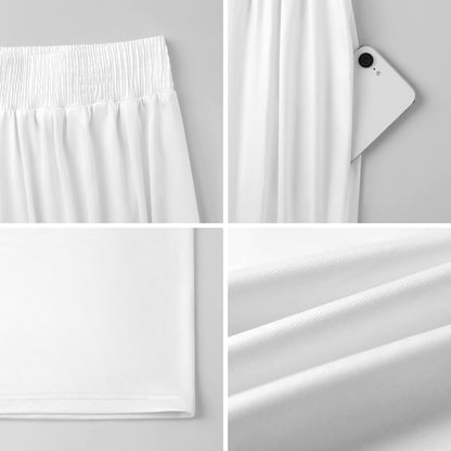 Women's High Waist Wide Leg Pants with Custom Print — Soft Stretch Fabric, Smocked Waistband, S to 5XL