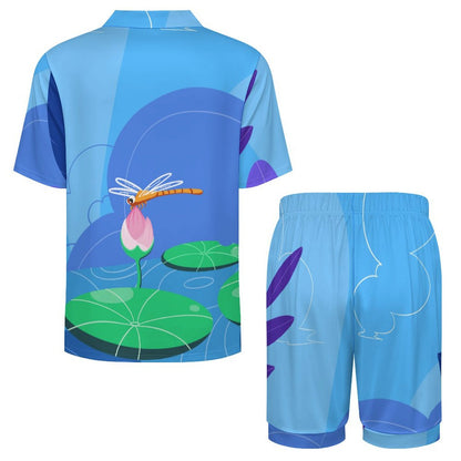 Custom Men's V-Neck Pajama Set | Personalized Photo Lounge Shorts