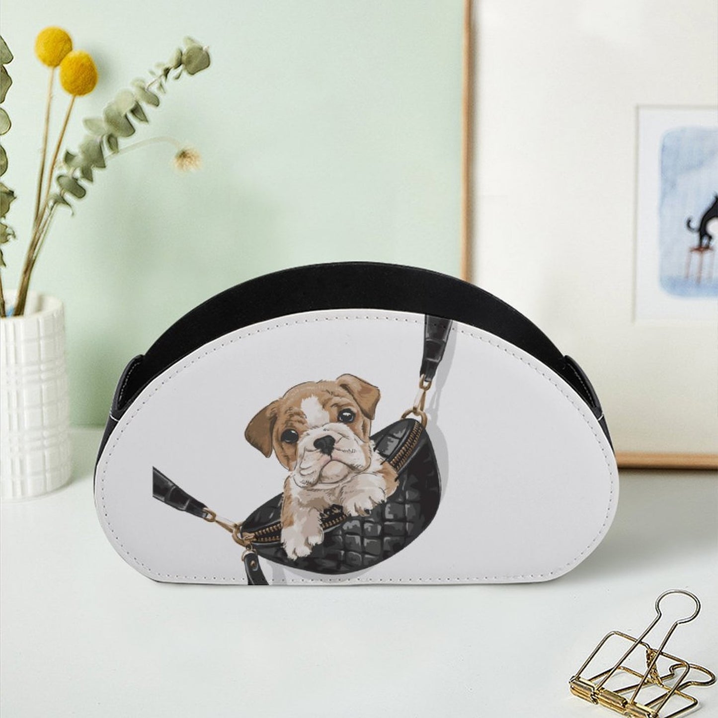 Custom Remote Control Holder | Personalized Leather Desk Caddy