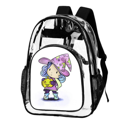 Custom Clear Backpack with UV Print | Personalized PVC See-Through Bag