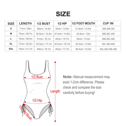 Custom One-Piece Swimsuit | Personalized Monokini with Adjustable Leg Ties