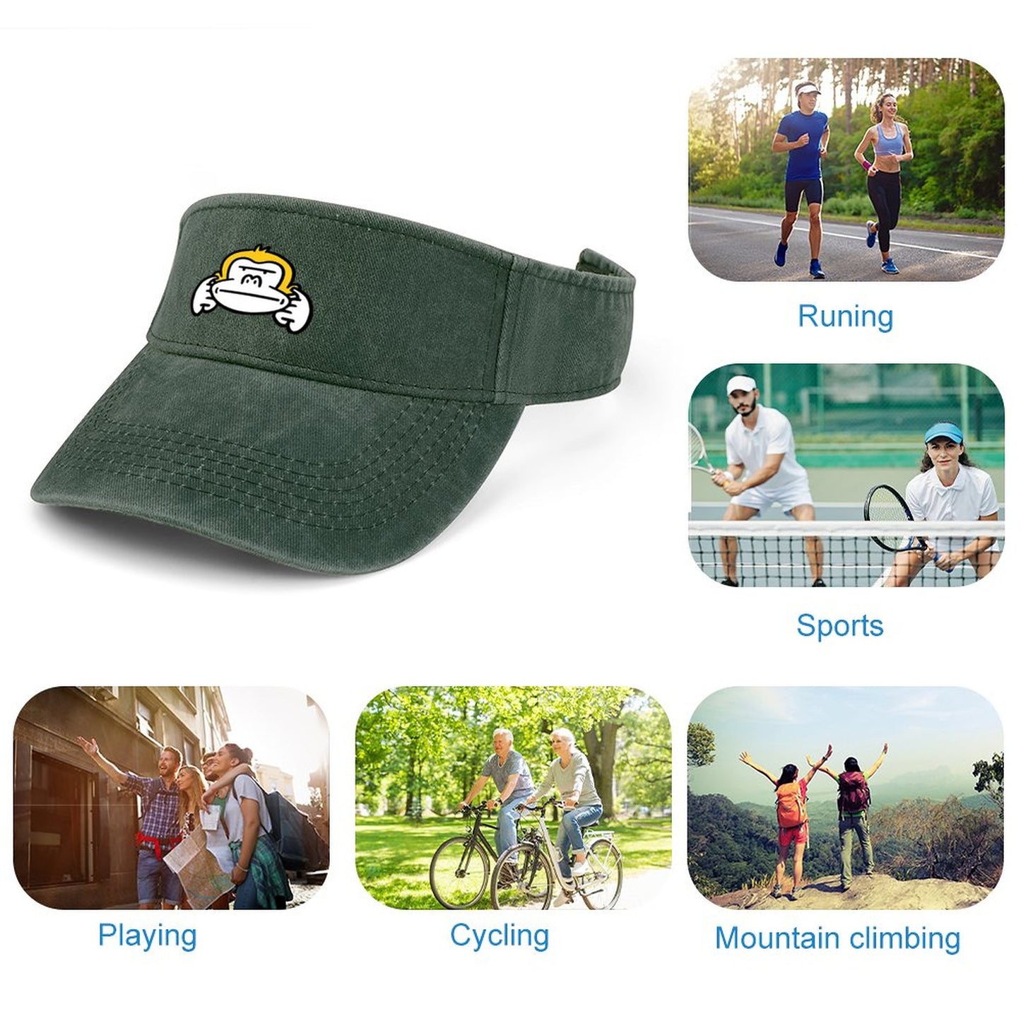 Custom Denim Visor | Personalized Logo Sun Hats for Teams & Golf