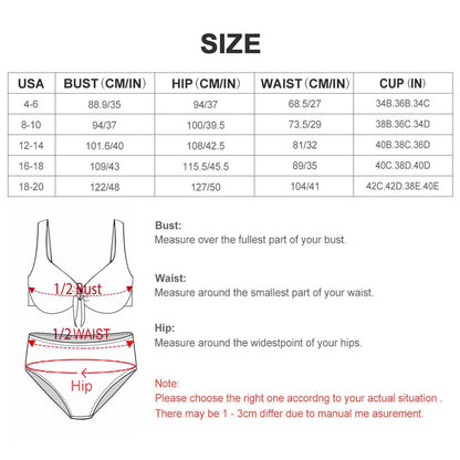 High Waisted Bikini Set Tie Front | Tummy Control Swimwear
