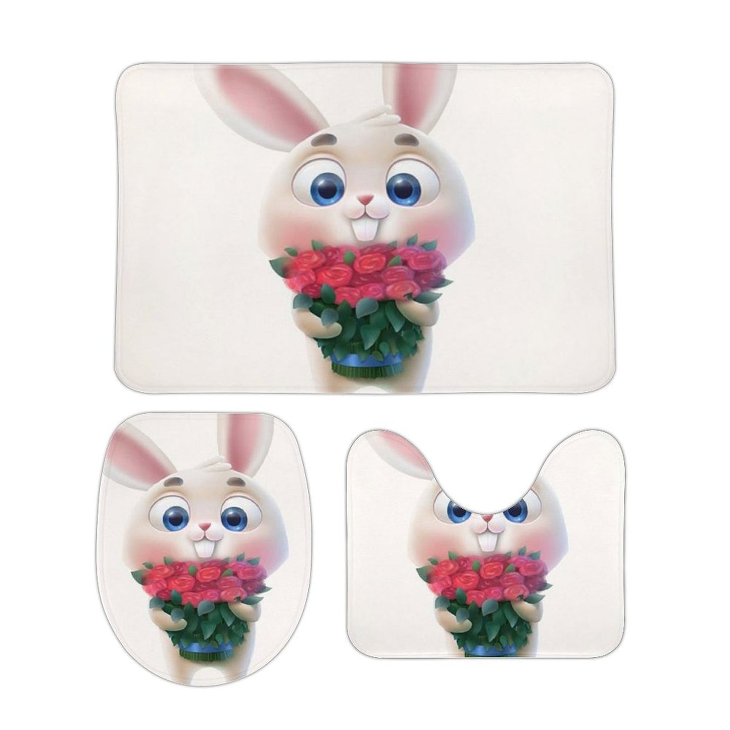 Custom 3-Piece Bathroom Rug Set: Non-Slip Coral Fleece Mats