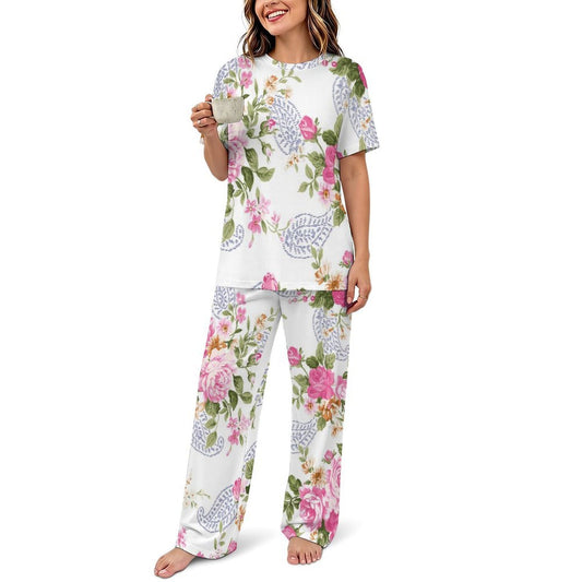 Personalized Women's Short Sleeve and Pants Pajama Set